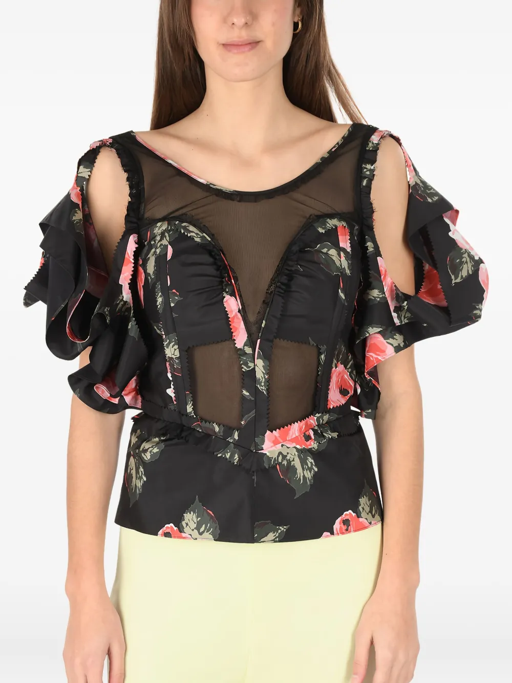 Maison Margiela Blusa a fiori - Nero