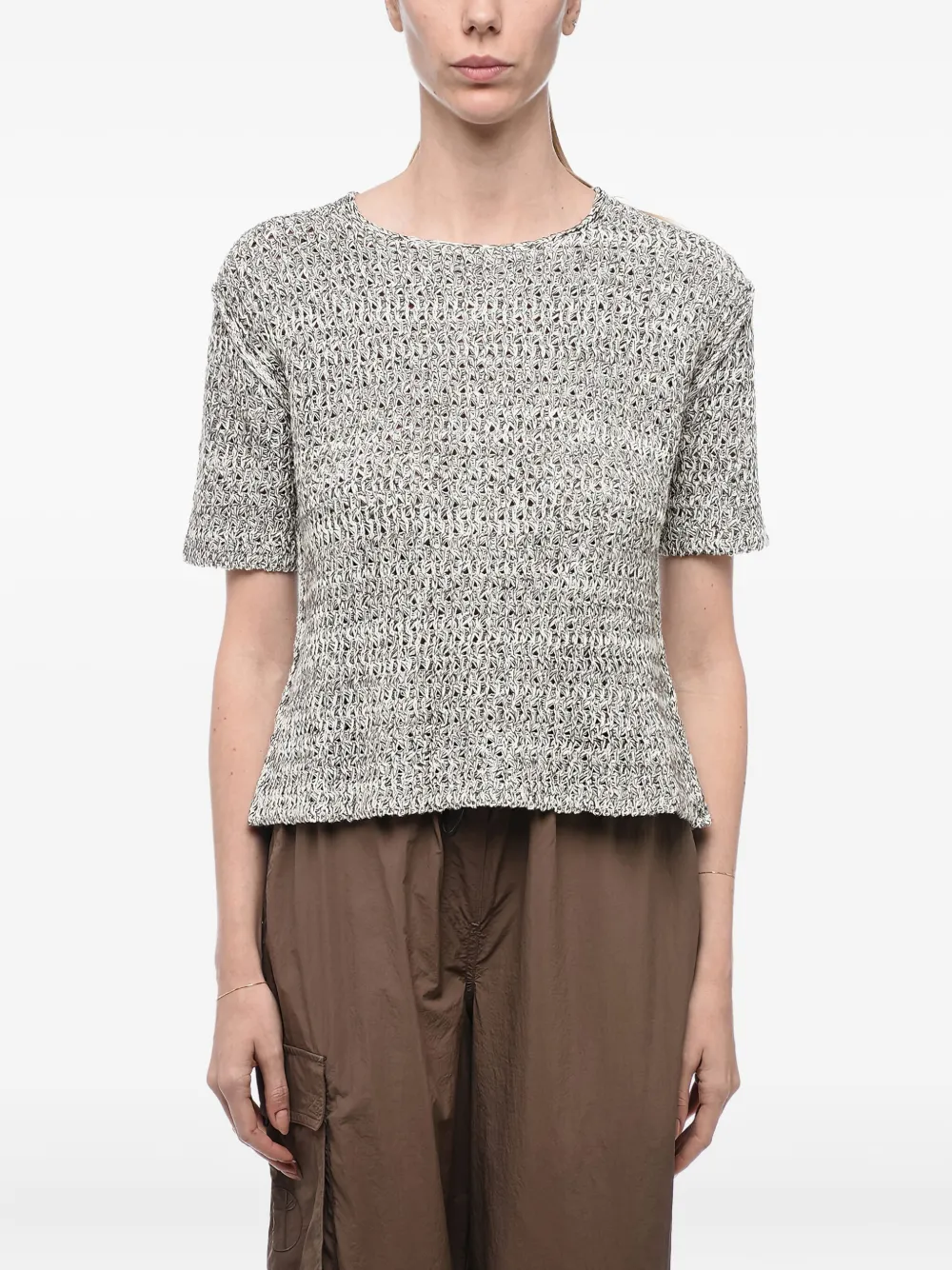 Jil Sander Gestricktes T-Shirt - Grau