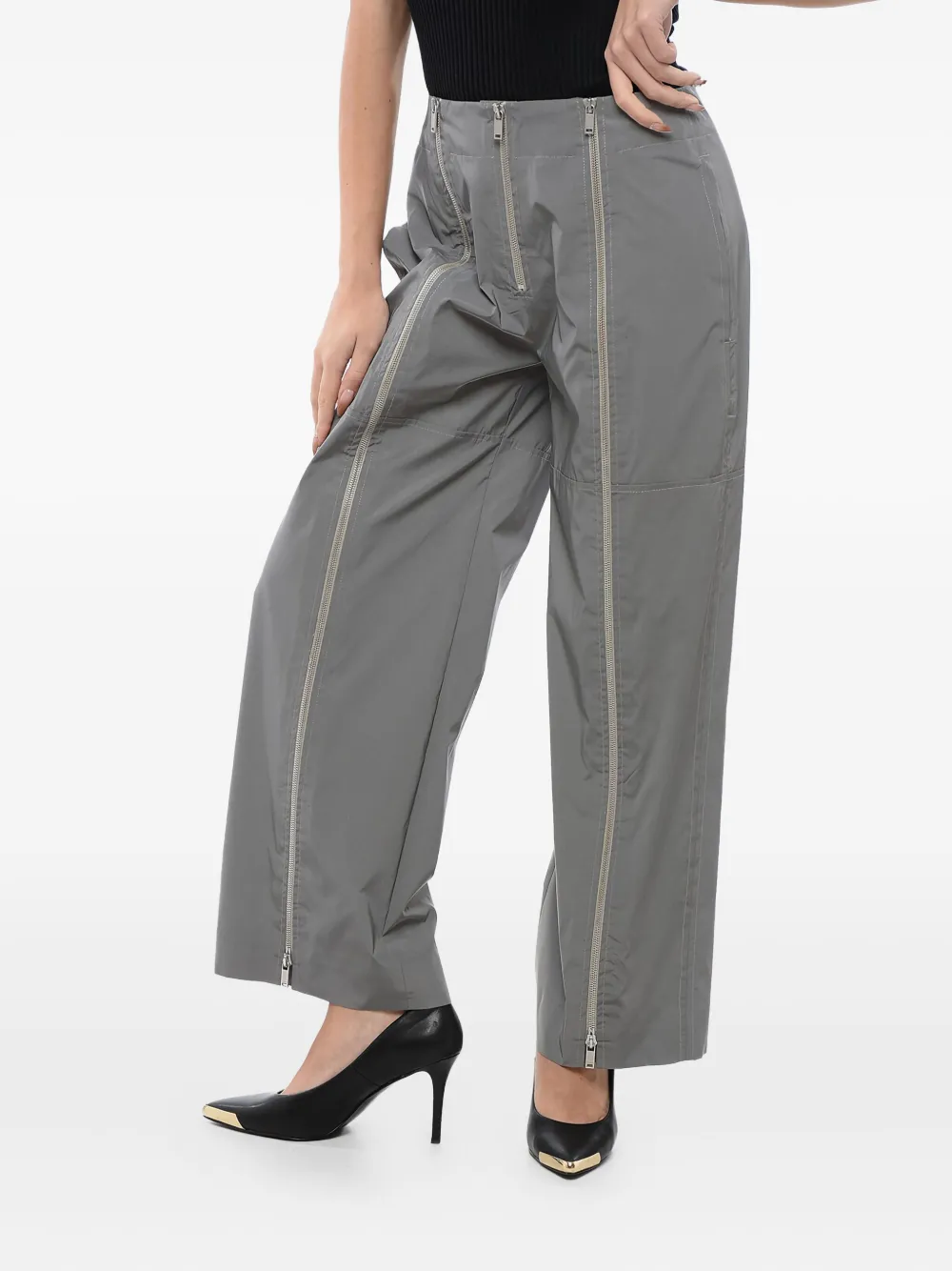 Jil Sander Hose mit Reißverschlussdetail - Grau