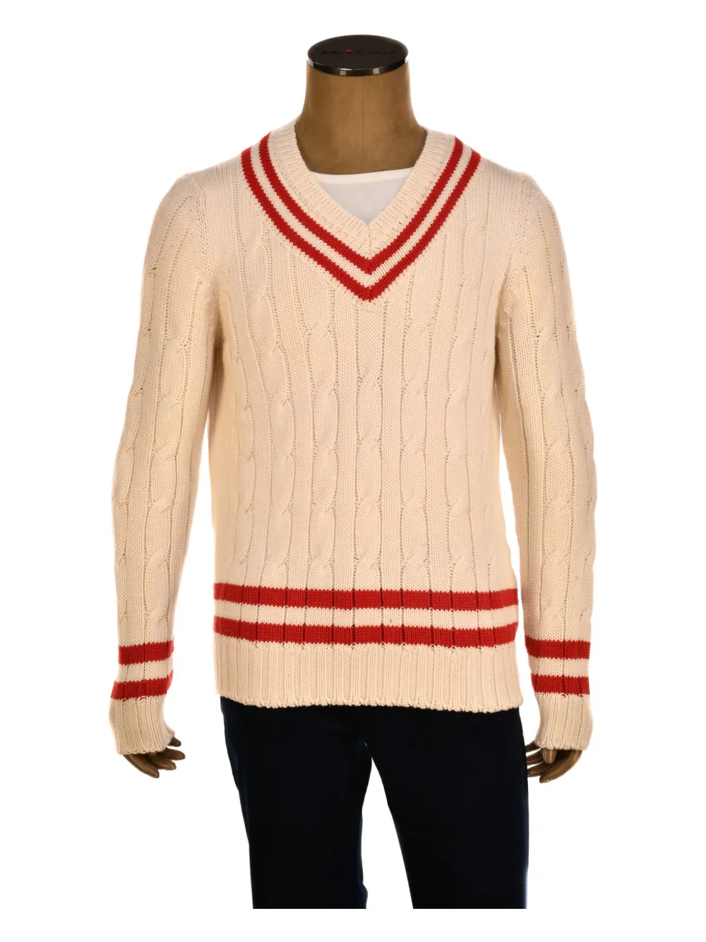 Fedeli cable-knit V-neck sweater Beige