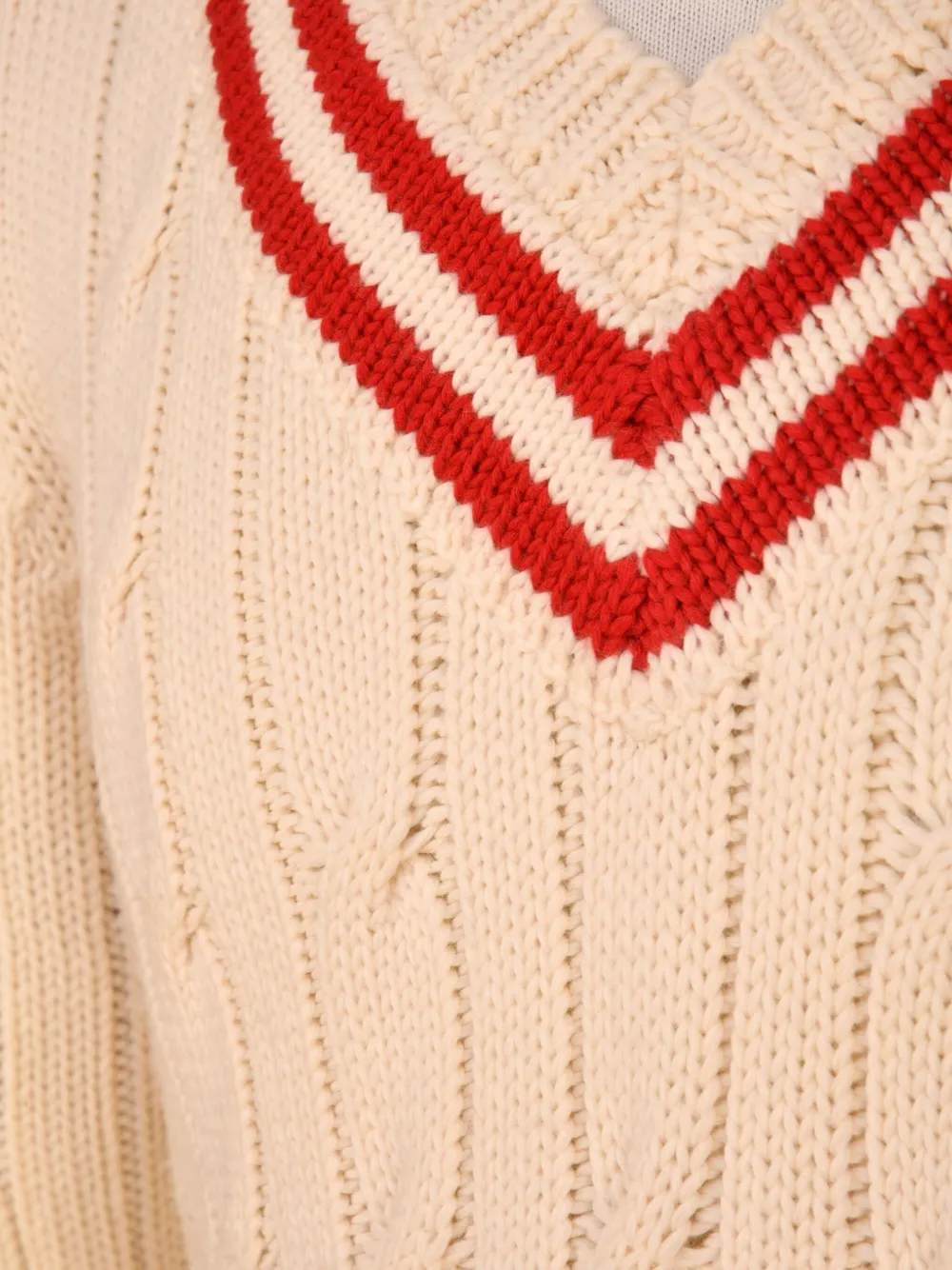 Fedeli cable-knit V-neck sweater Beige