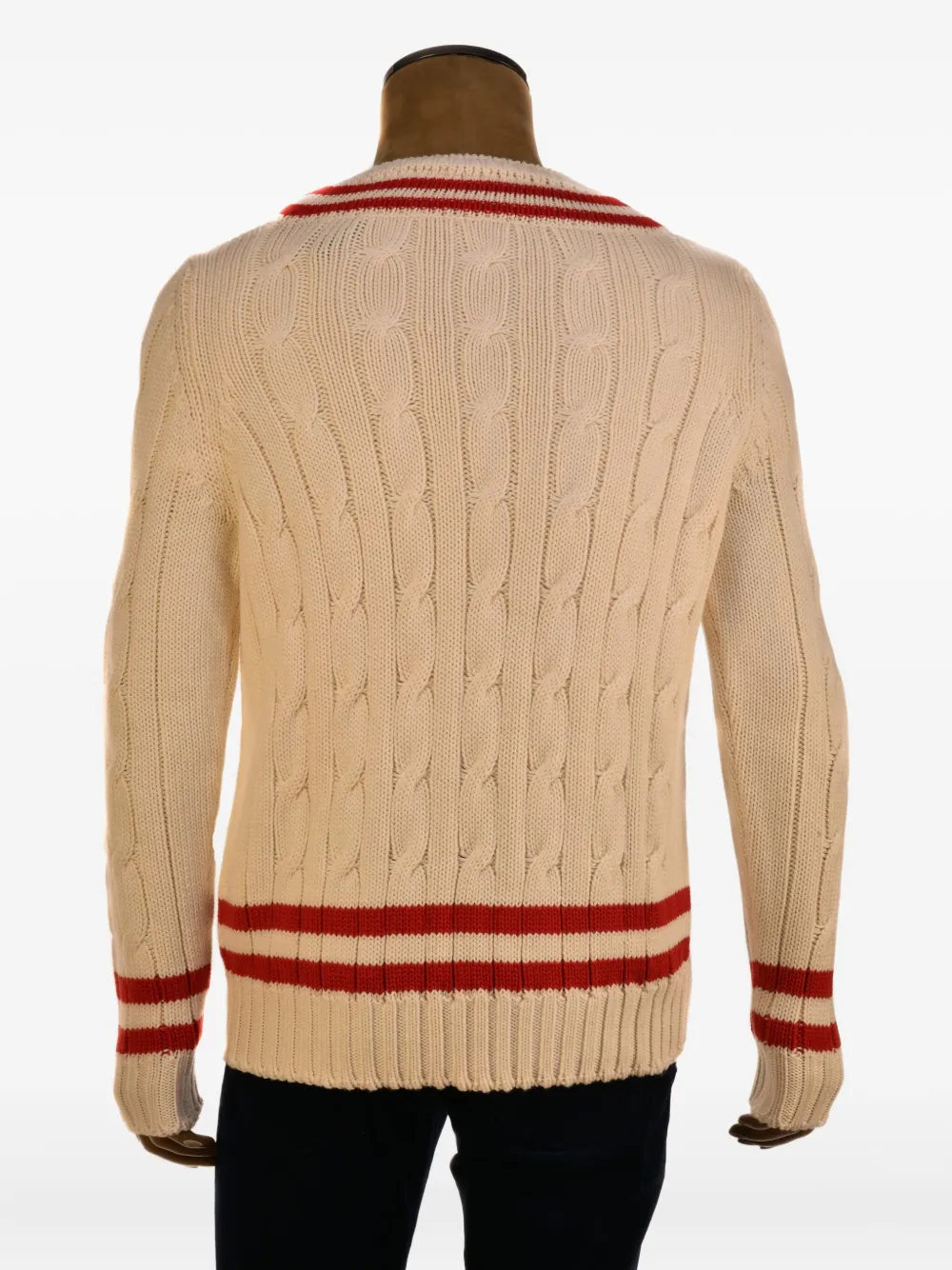 Fedeli cable-knit V-neck sweater Beige
