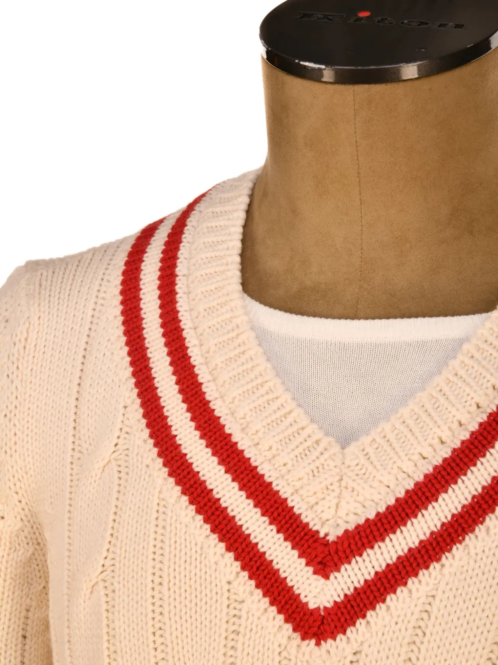 Fedeli cable-knit V-neck sweater Beige