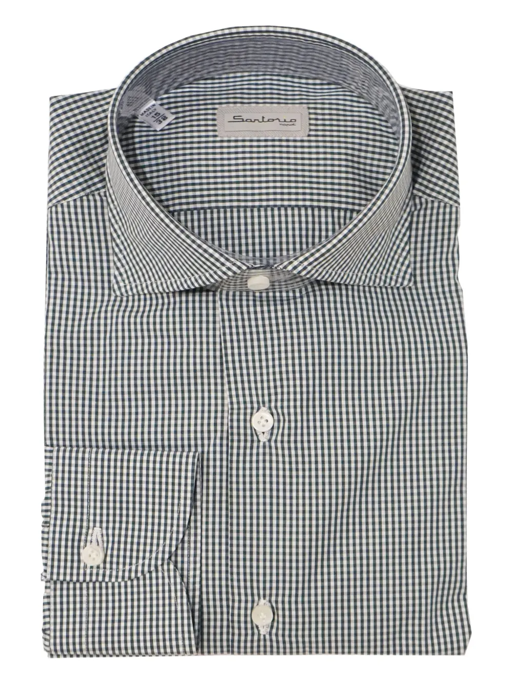SARTORIO NAPOLI Overhemd met gingham ruit Groen