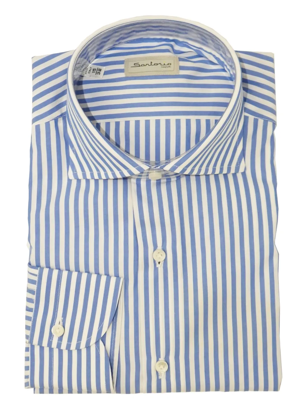 SARTORIO NAPOLI Overhemd met krijtstreep Blauw