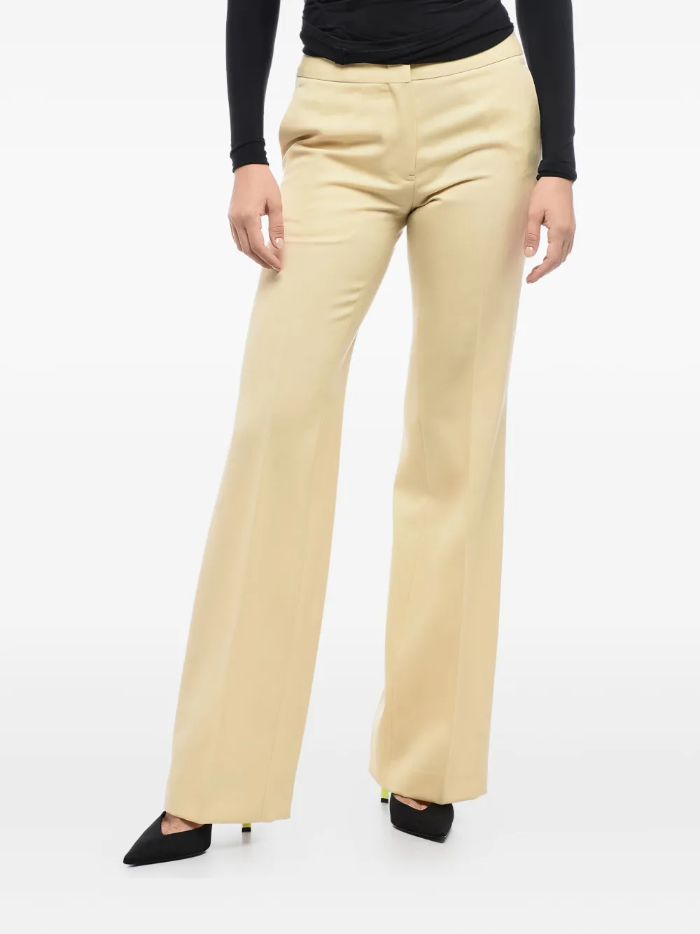 Jil Sander front-pleat wool trousers - Yellow