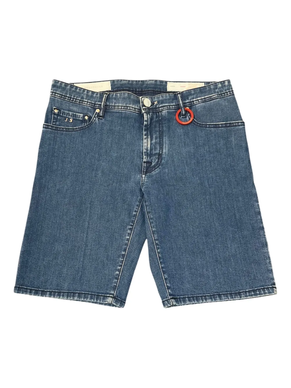 Sartoria Tramarossa Denim shorts met logopatch Blauw