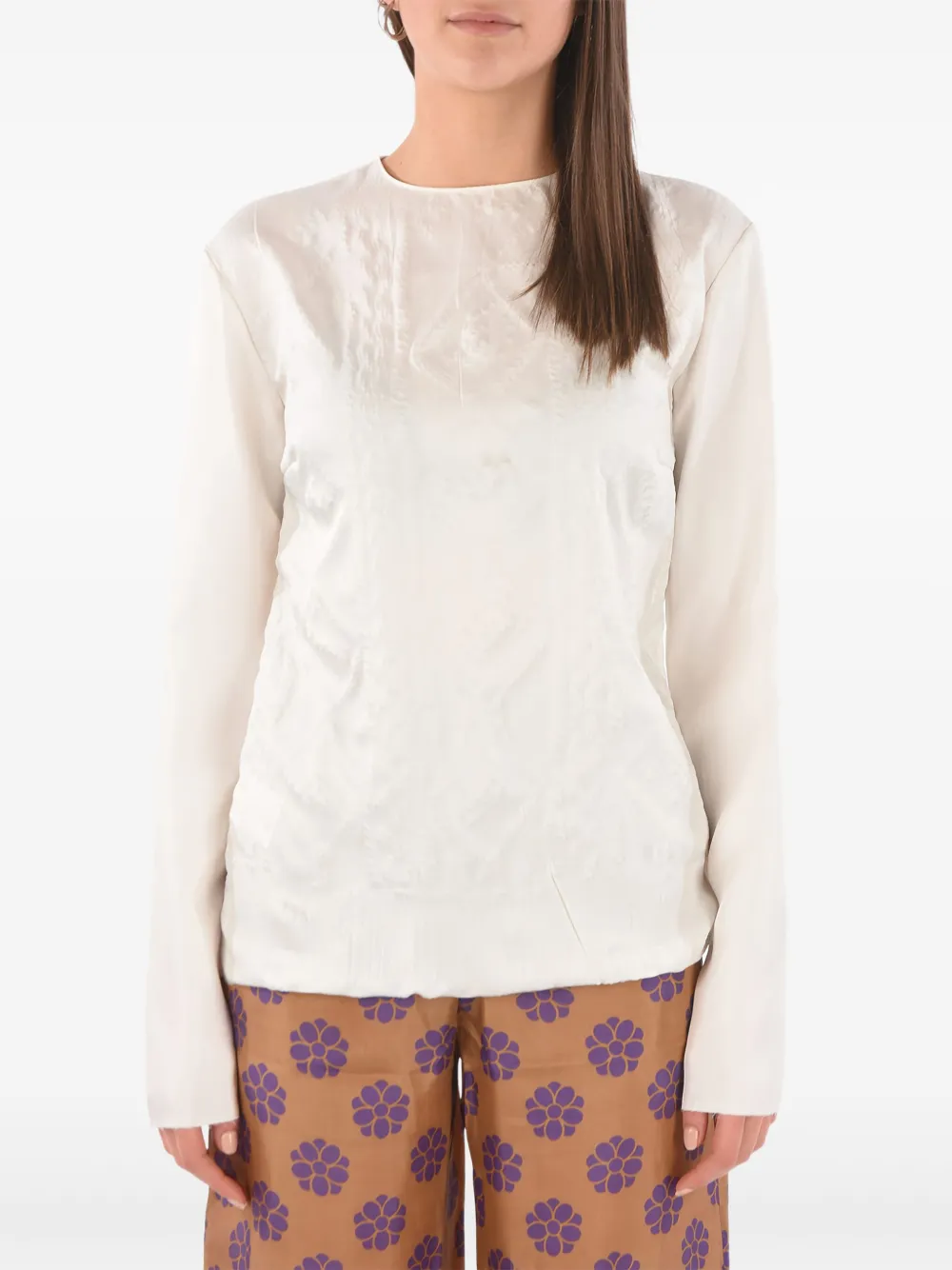 Maison Margiela embossed long-sleeve top - White