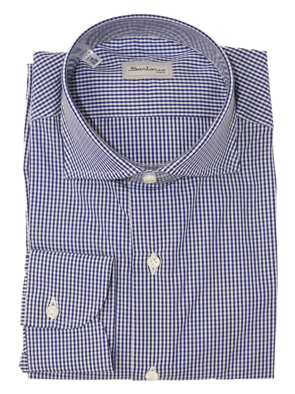 SARTORIO NAPOLI gingham-pattern cotton shirt | Blue | Image 1