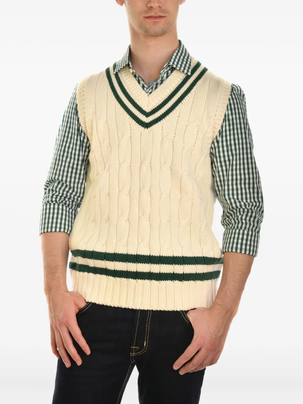 Fedeli Kabelgebreide spencer Beige