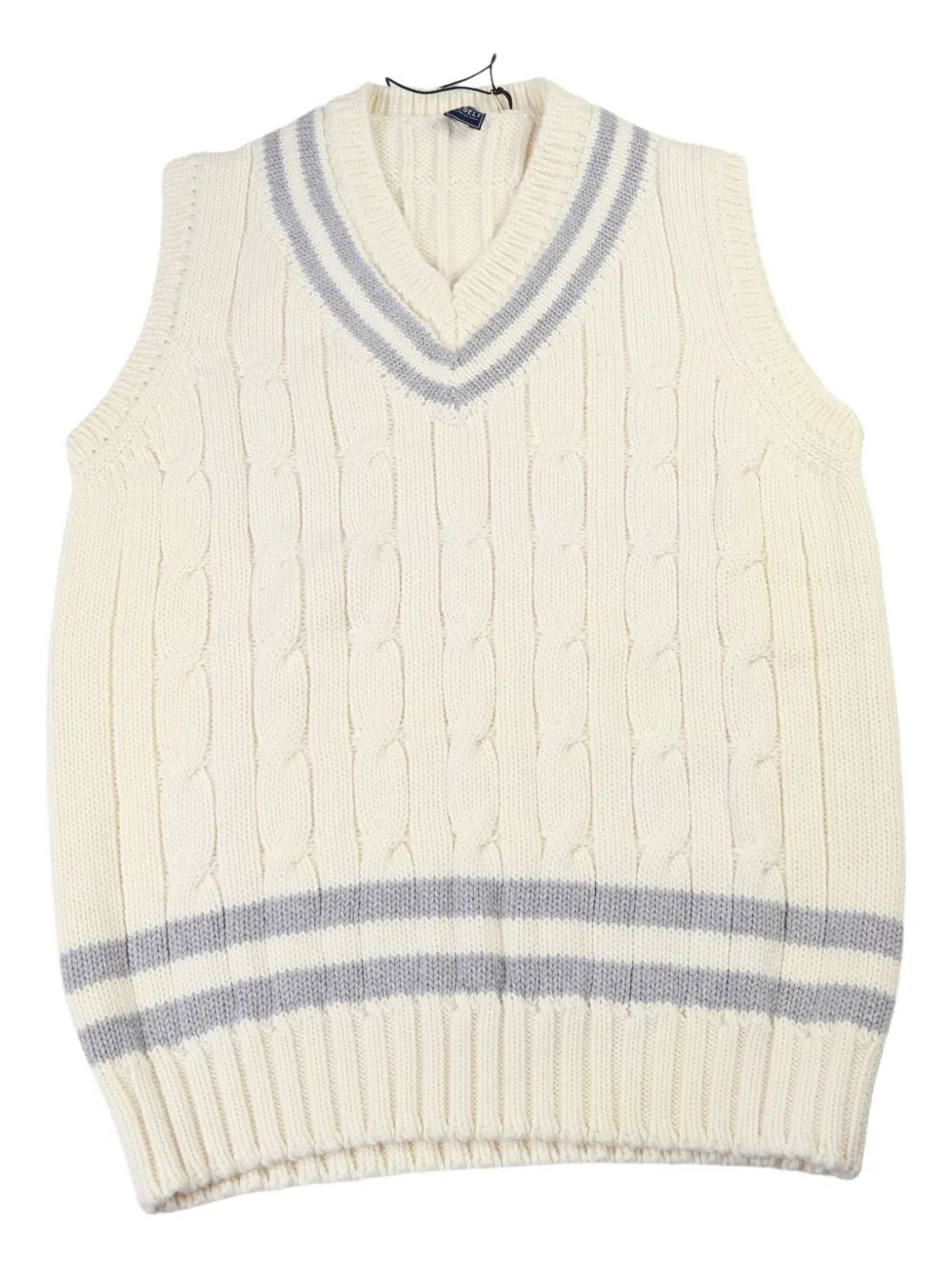 Fedeli cable-knit V-neck vest Beige