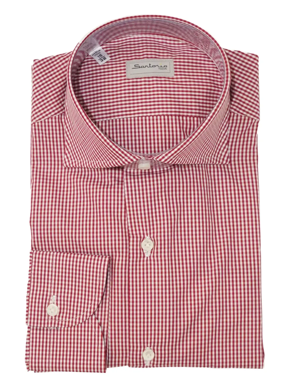 SARTORIO NAPOLI gingham-check cotton shirt Blauw