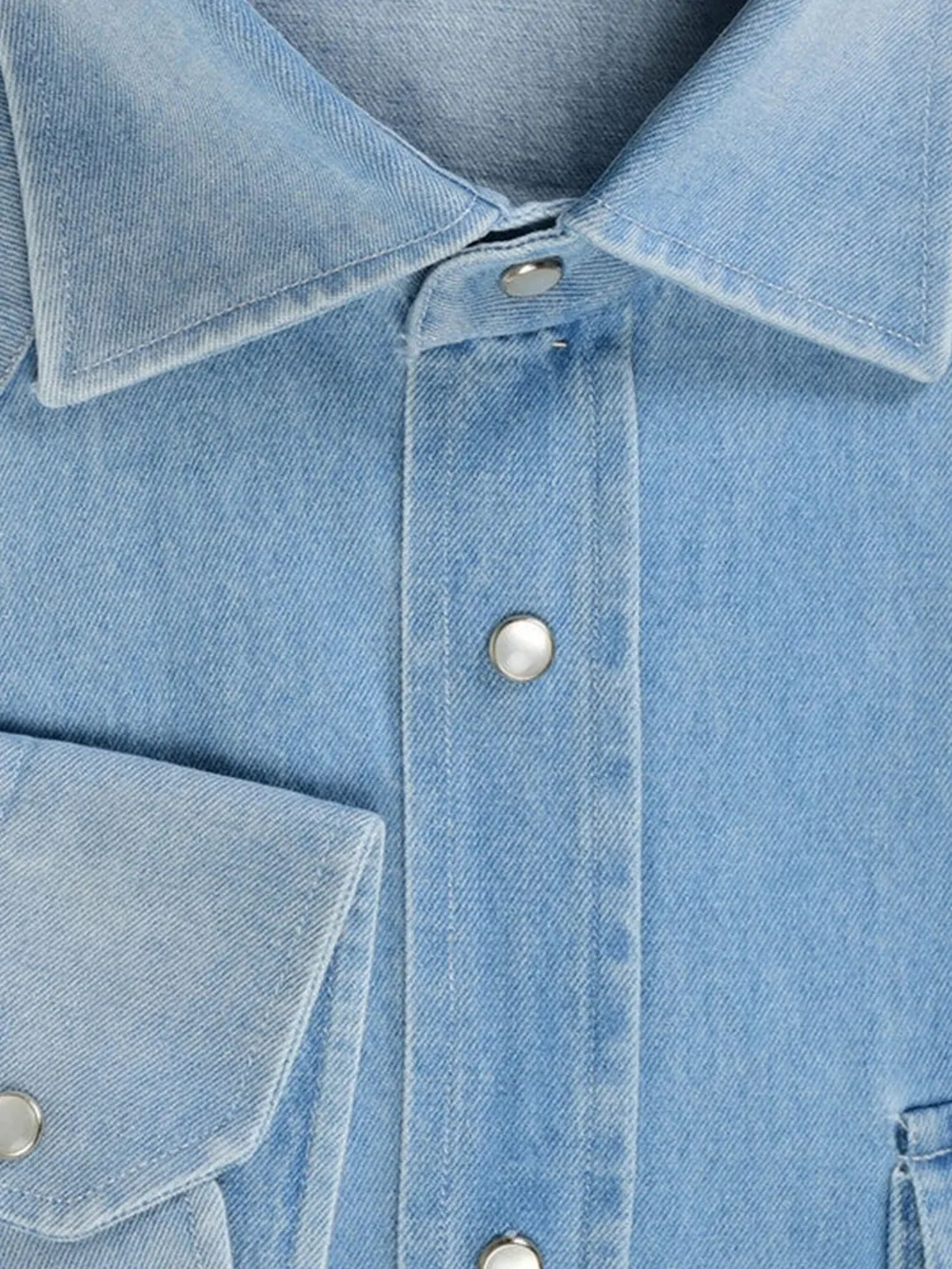 SARTORIO NAPOLI Denim overhemd met drukknoop - Blauw