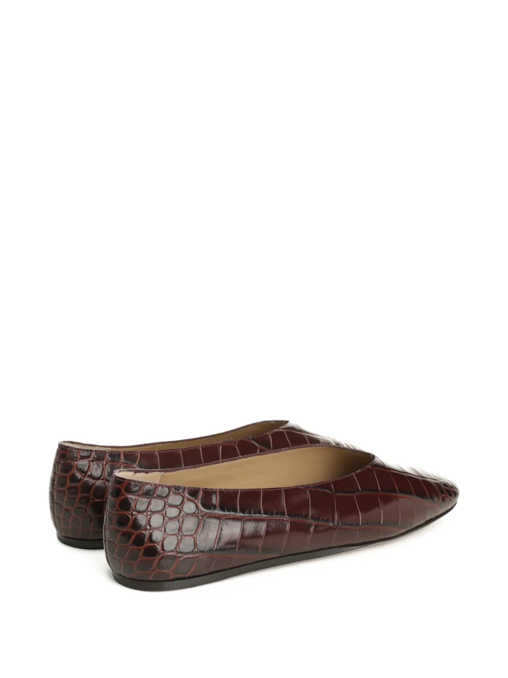 Le Monde Beryl Regency Crocodile-effect Pointed Slippers In Brown