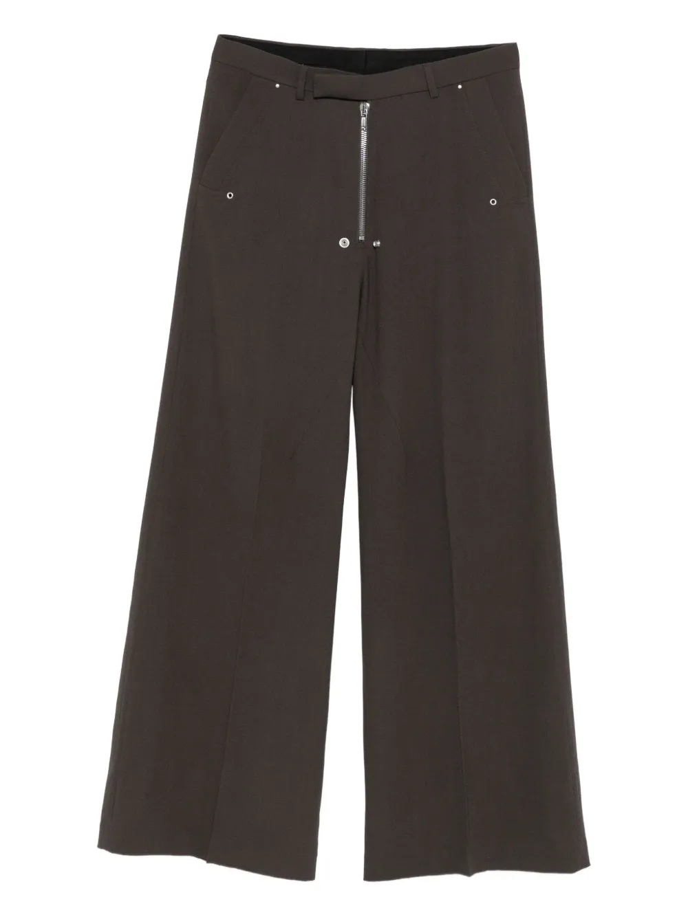 Rick Owens Zip-fly Trousers In Brown