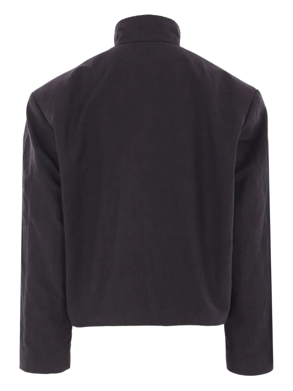 Balenciaga high-collar padded-shoulder jacket Zwart