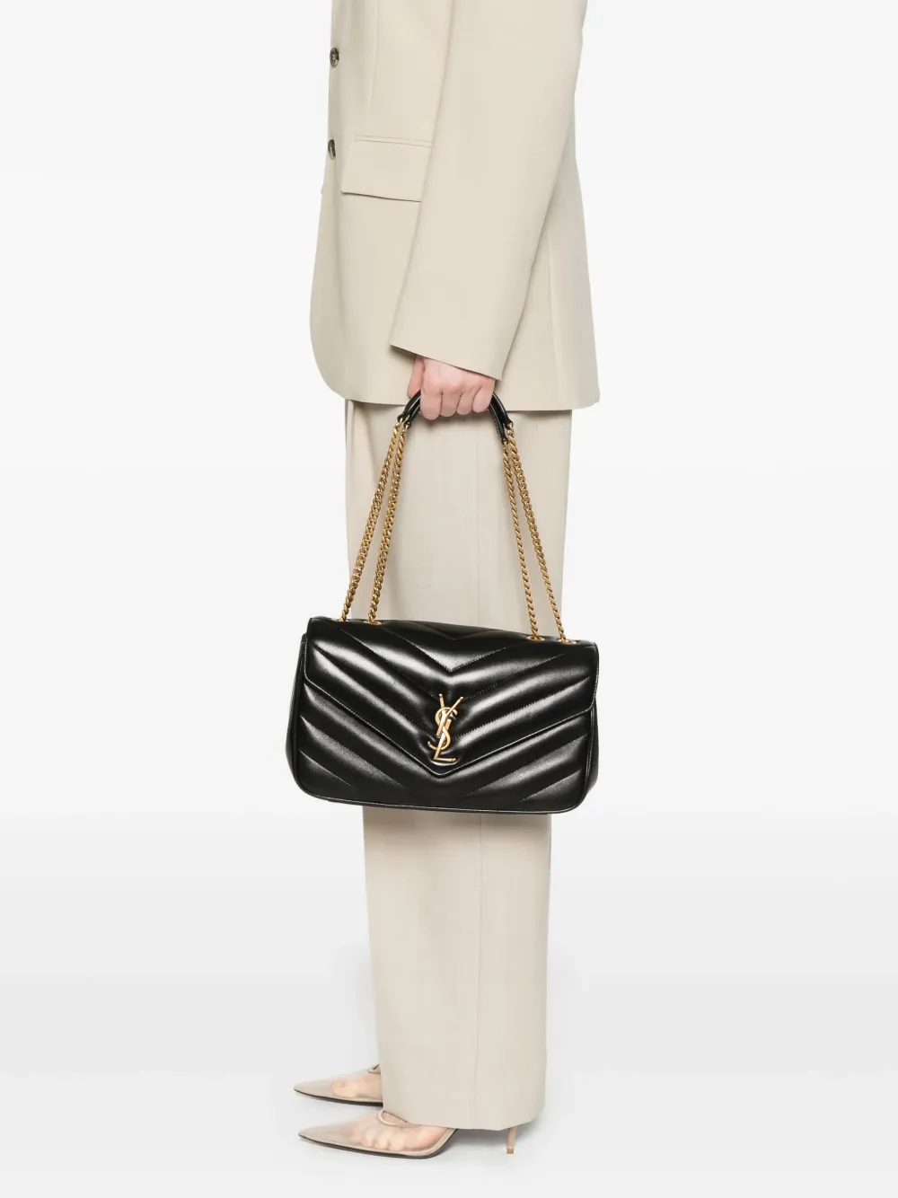 Saint Laurent medium Loulou bag Zwart