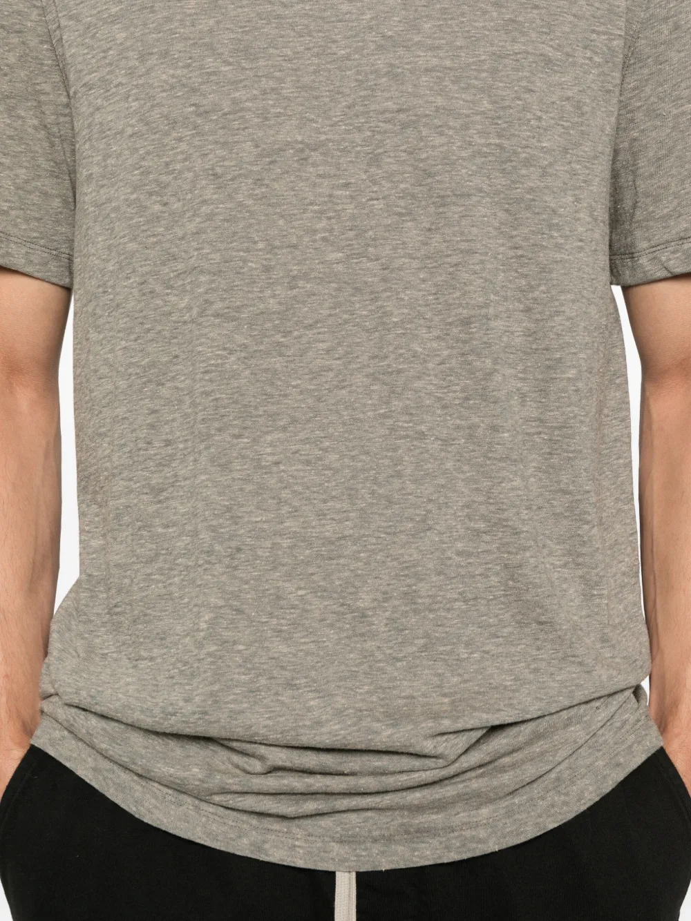 Rick Owens DRKSHDW Katoenen T-shirt met gestrikte zijkant Grijs