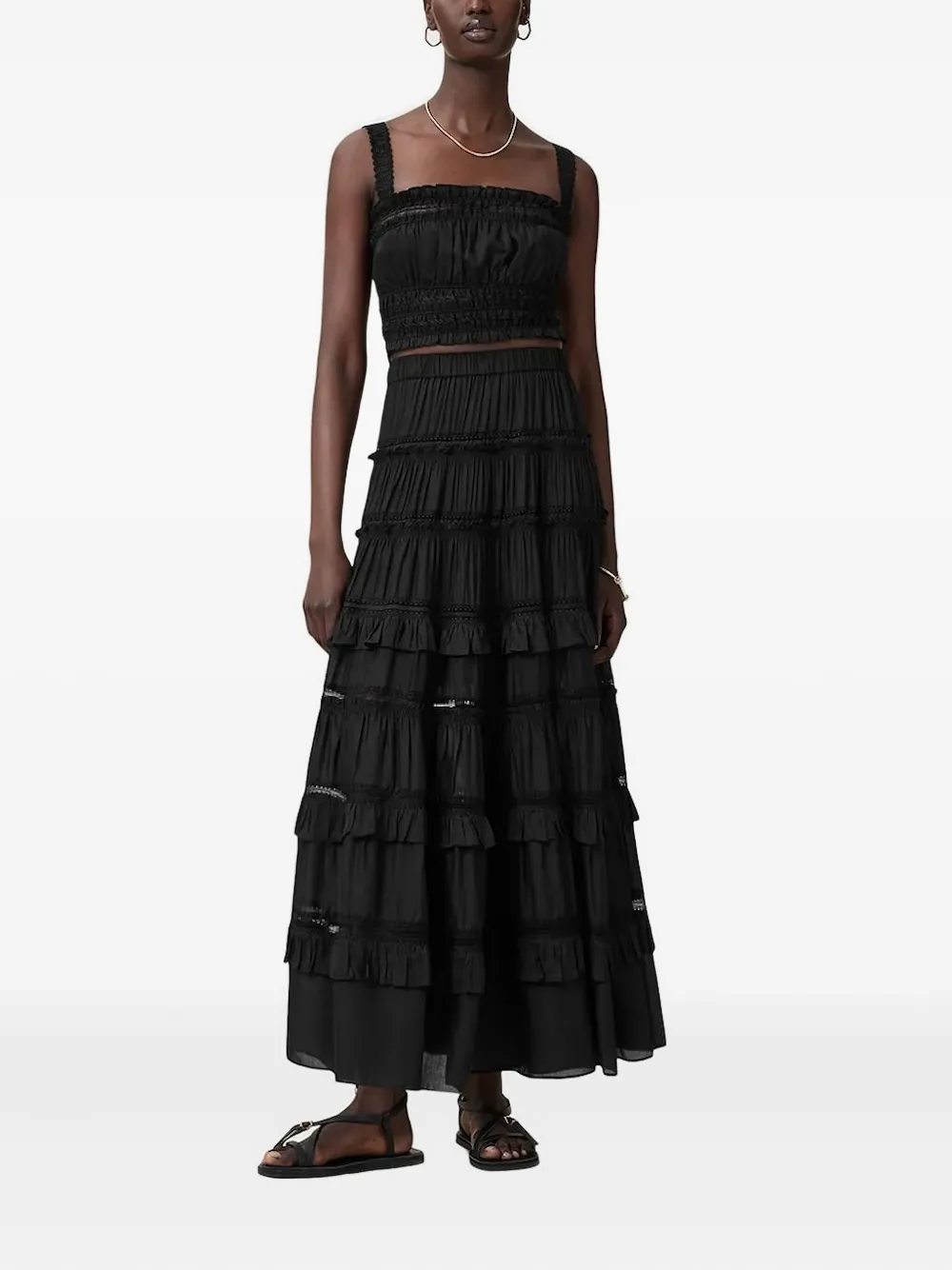 AllSaints lace-trimmed smocked top | Vests & Tank Tops | Image 2