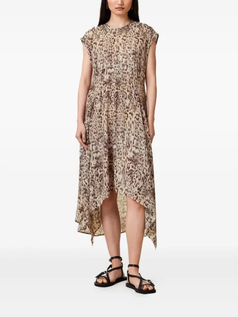 AllSaints leopard print asymmetric dress