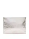 AllSaints metallic-leather clutch - Silver