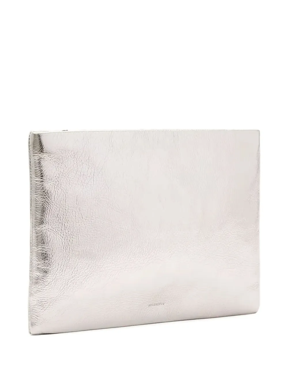 AllSaints metallic-leather clutch - Zilver