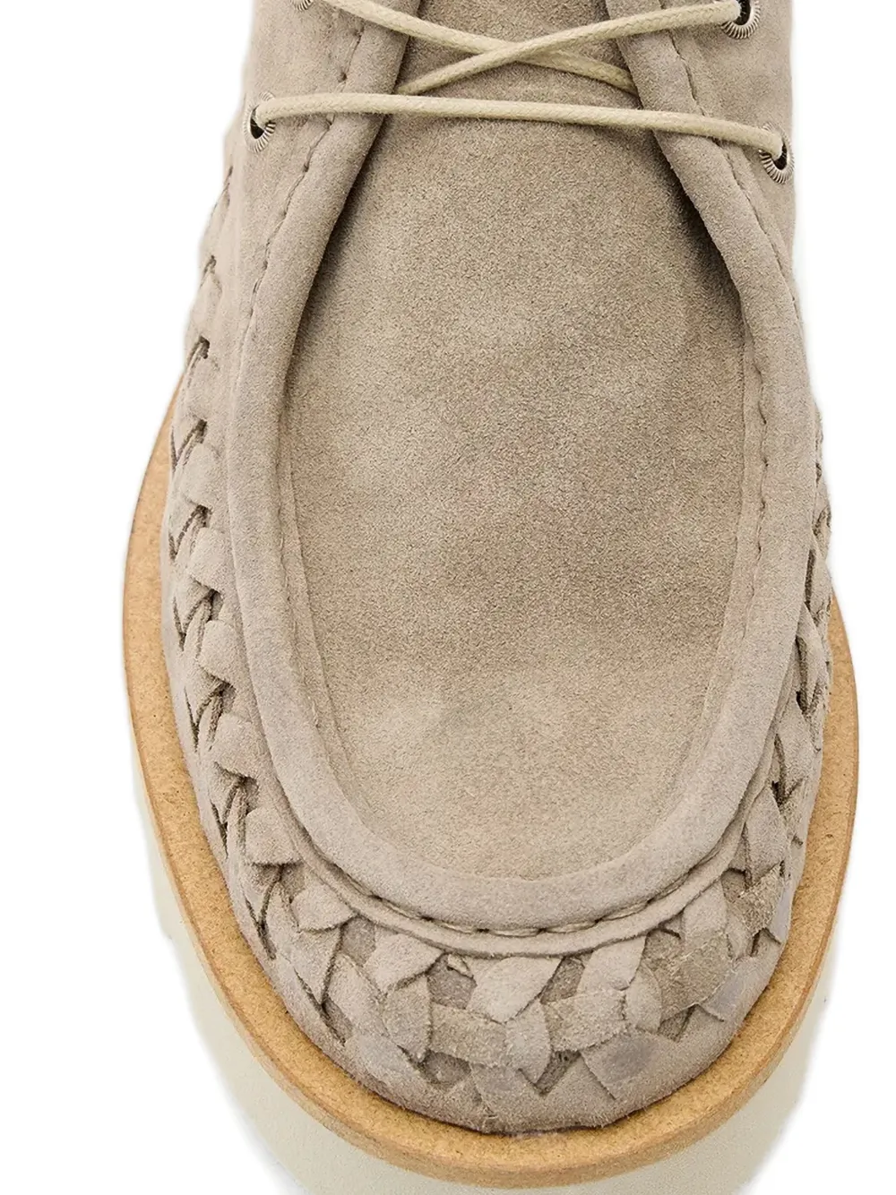 AllSaints Skiff woven suede derby shoes Neutrals