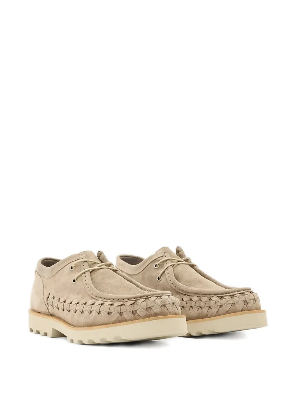 AllSaints Skiff woven suede derby shoes Neutrals