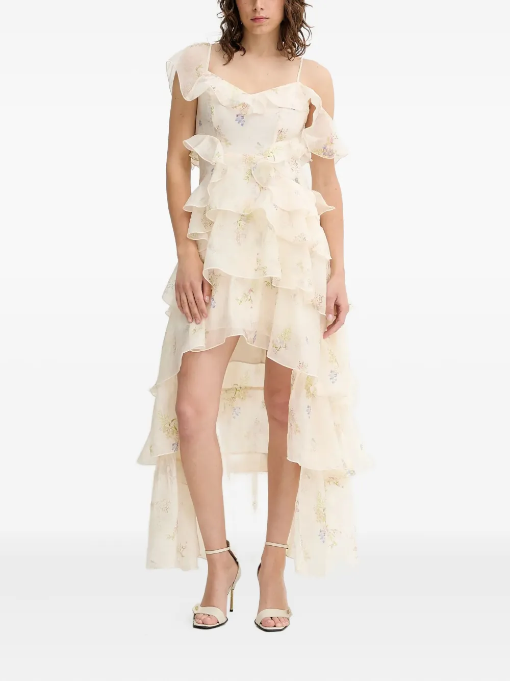 floral-print ruffled dress