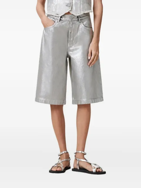AllSaints metallic-effect shorts