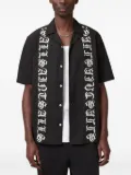 AllSaints script embroidery short-sleeve shirt - Black
