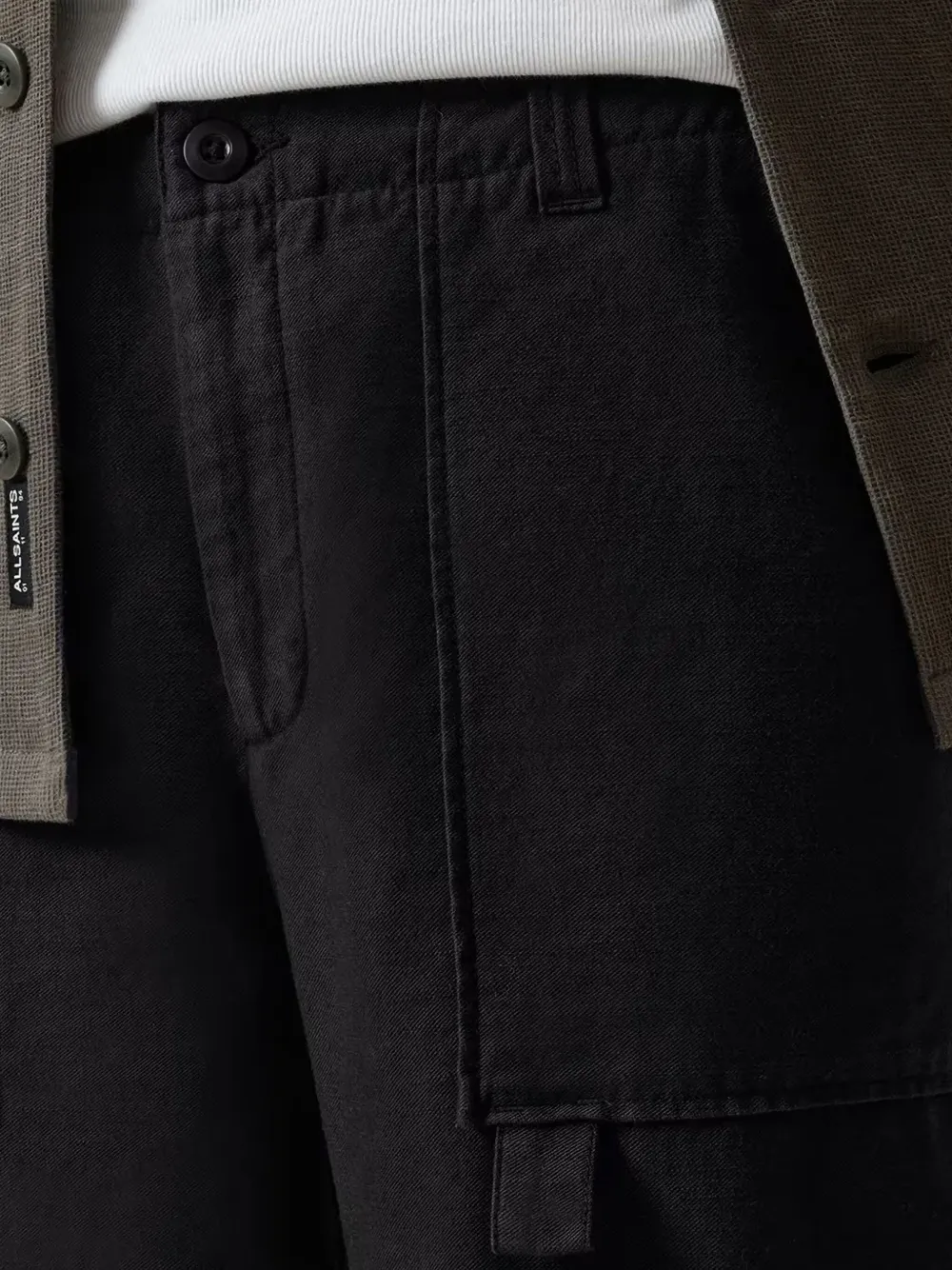 AllSaints Talbot cargo shorts met knoopsluiting Zwart