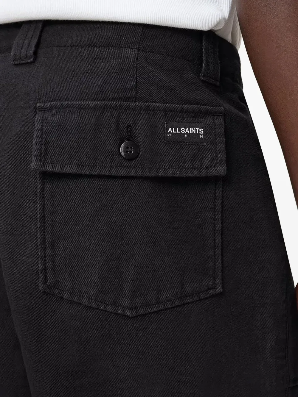 AllSaints Talbot cargo shorts met knoopsluiting Zwart
