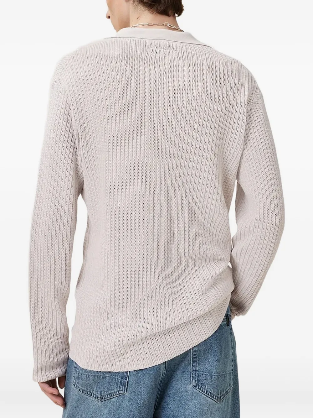 AllSaints ribbed polo-neck sweater Beige