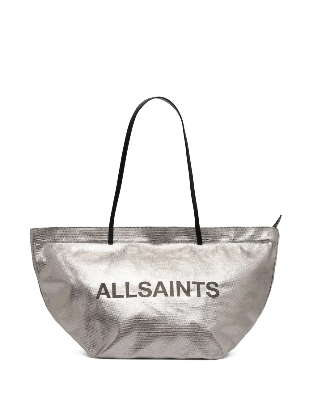 Serafina logo-print metallic tote bag