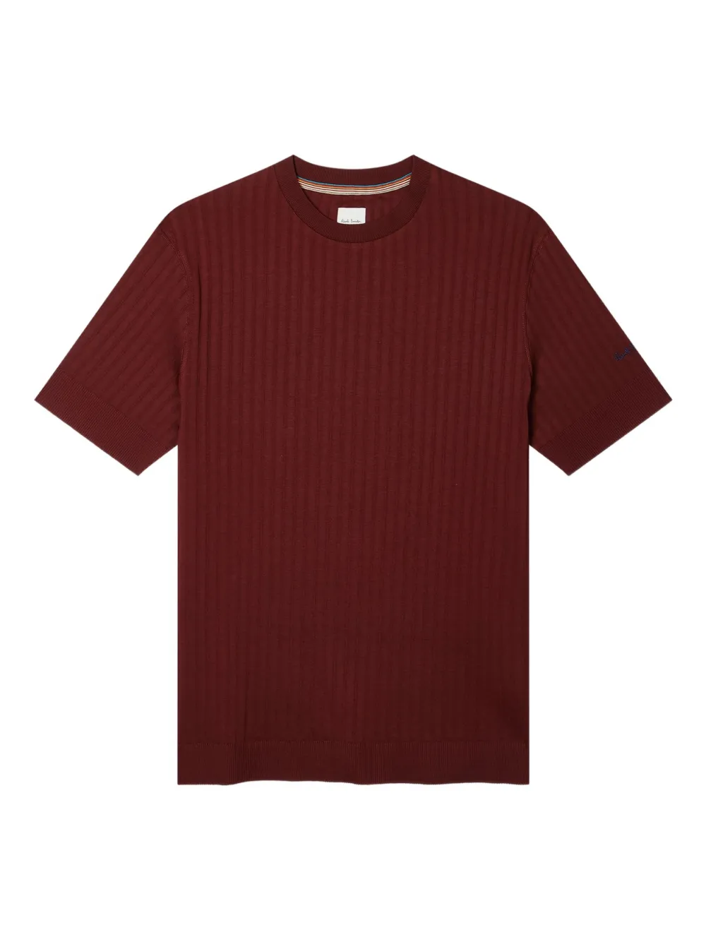 Paul Smith ribbed crew-neck T-shirt | Red | Image 1