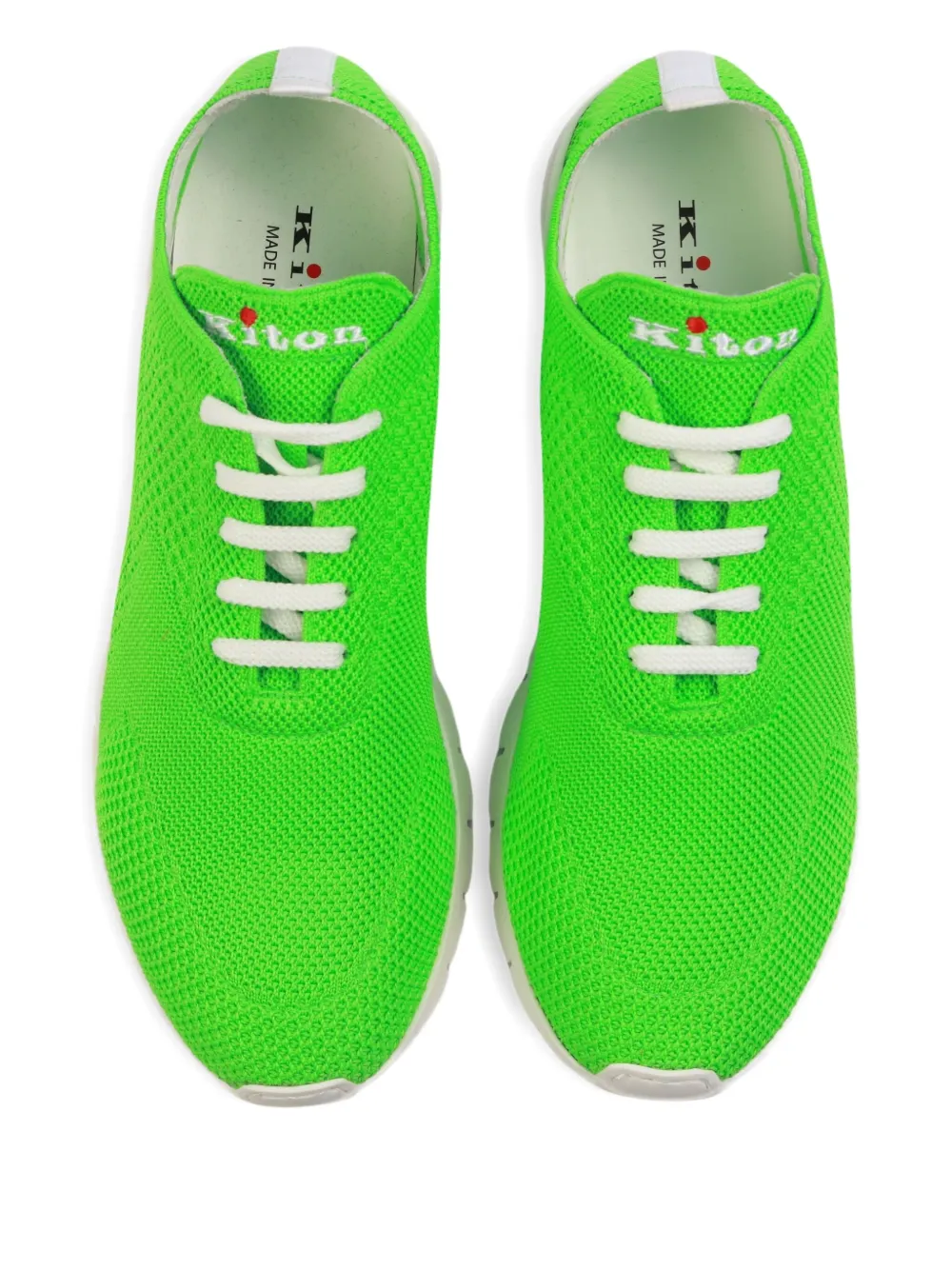 Kiton knitted pull-tab sneakers Green