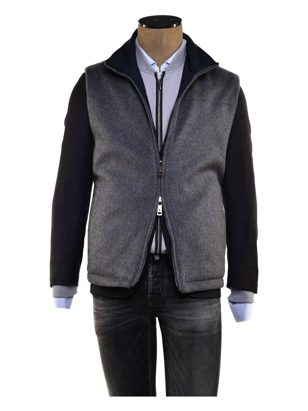 Kiton reversible cashmere gilet Grijs