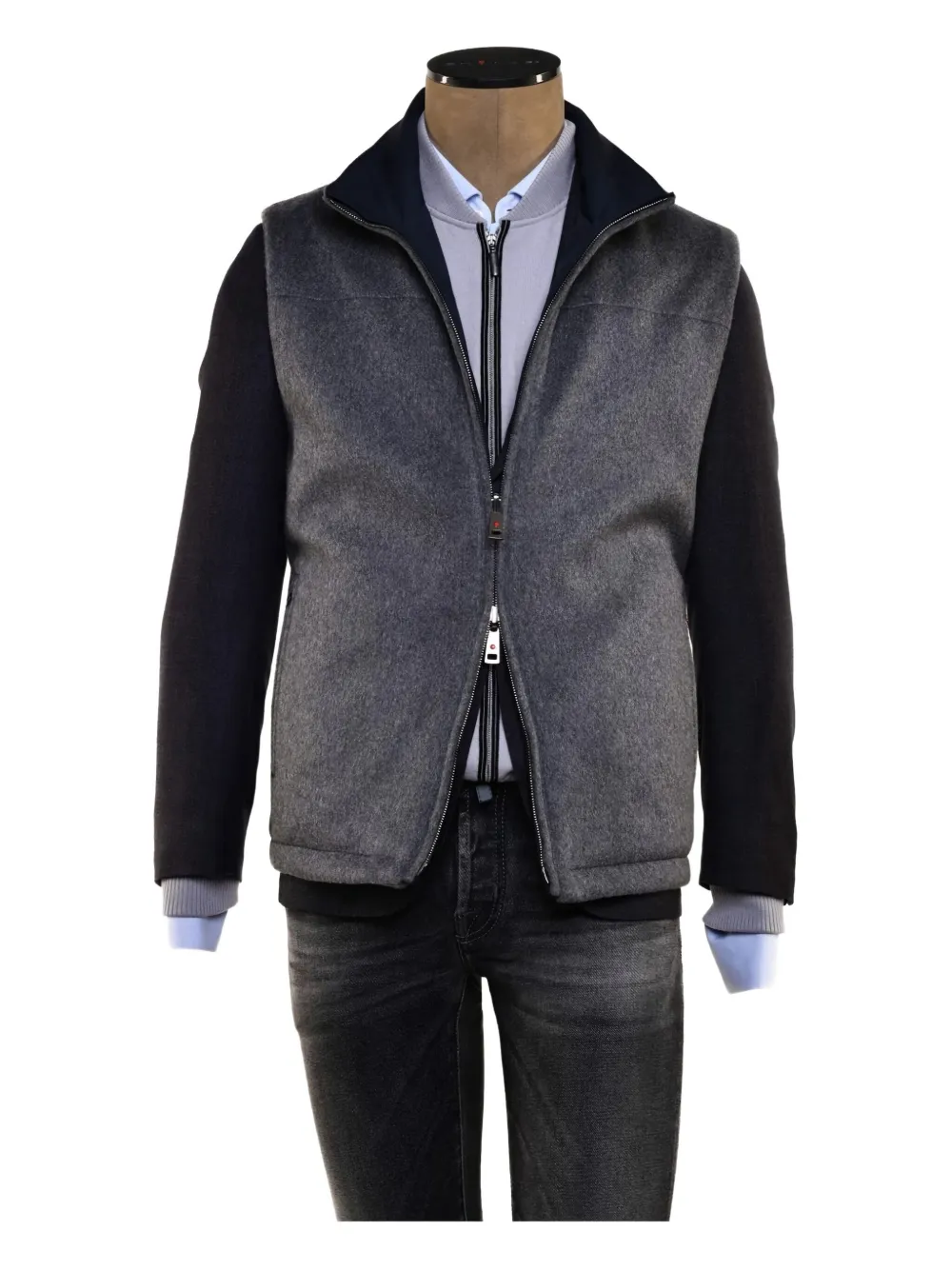 Kiton reversible cashmere gilet | Grey | Image 1