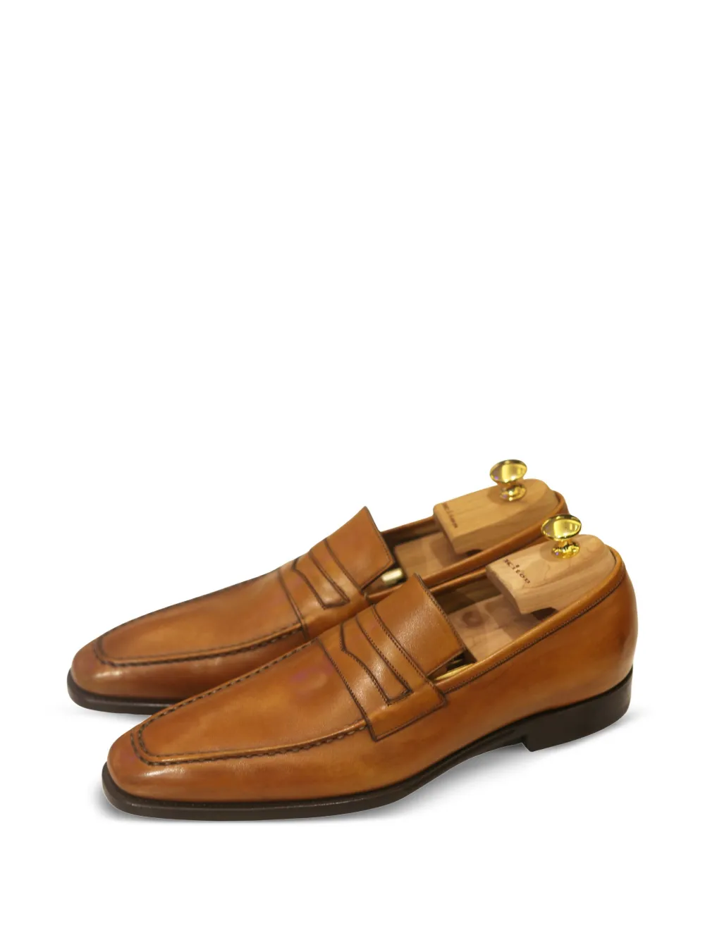 Kiton leather penny loafers Brown