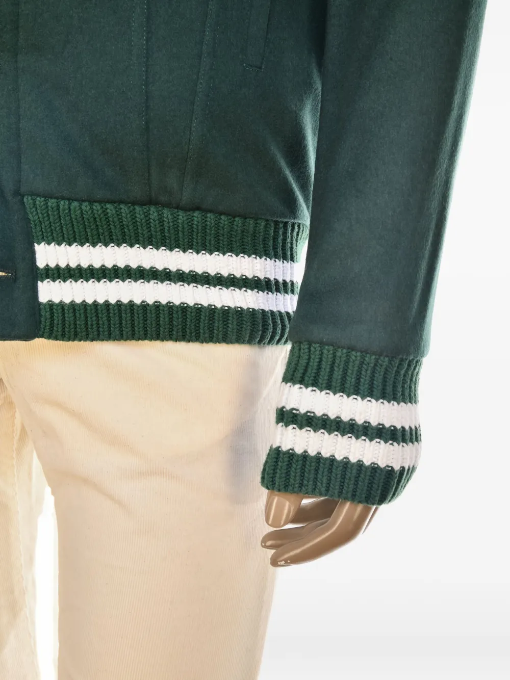 Kiton Kasjmier bomberjack met knopen Groen
