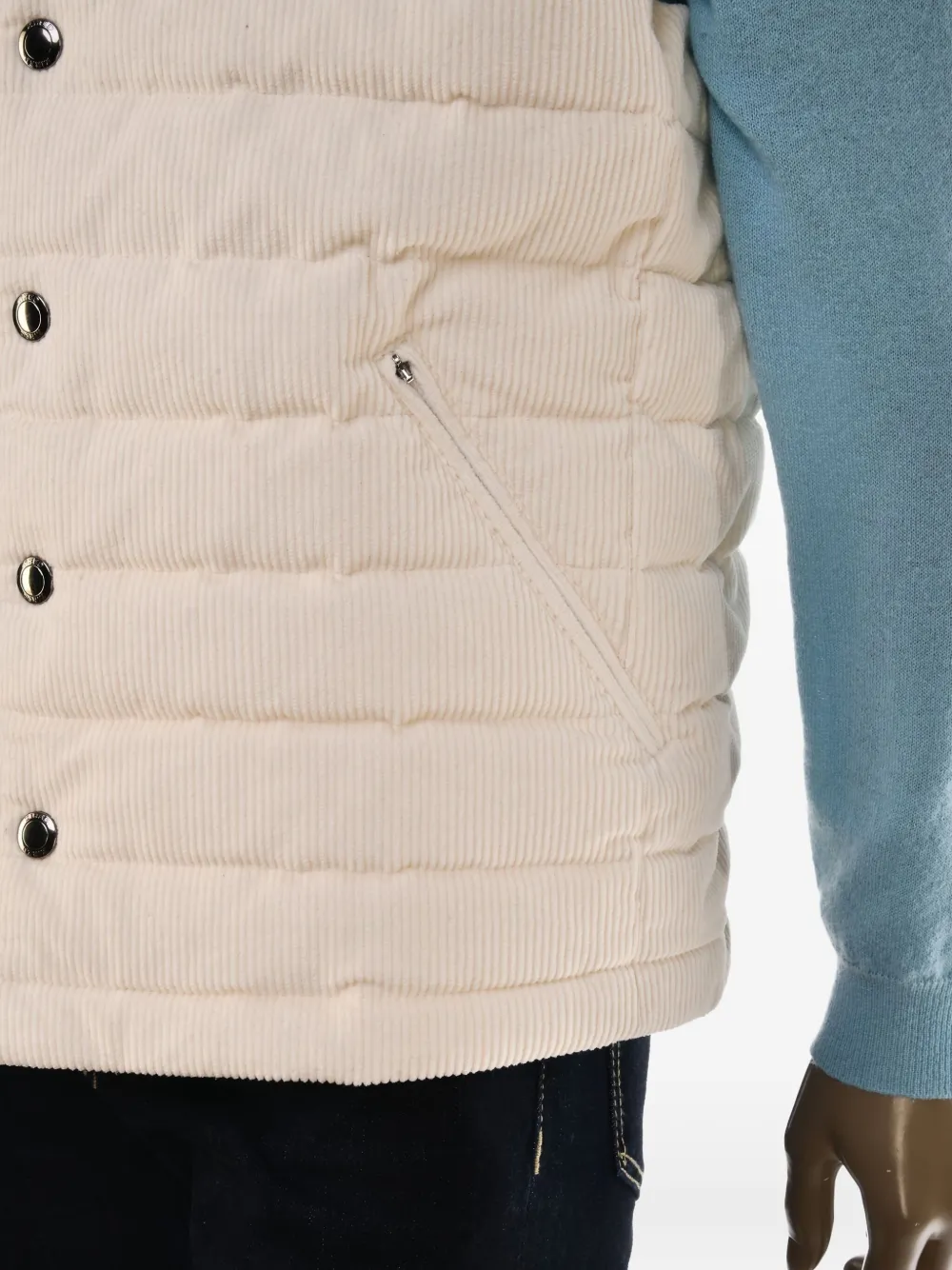 Kiton Ribfluwelen spencer met capuchon Beige