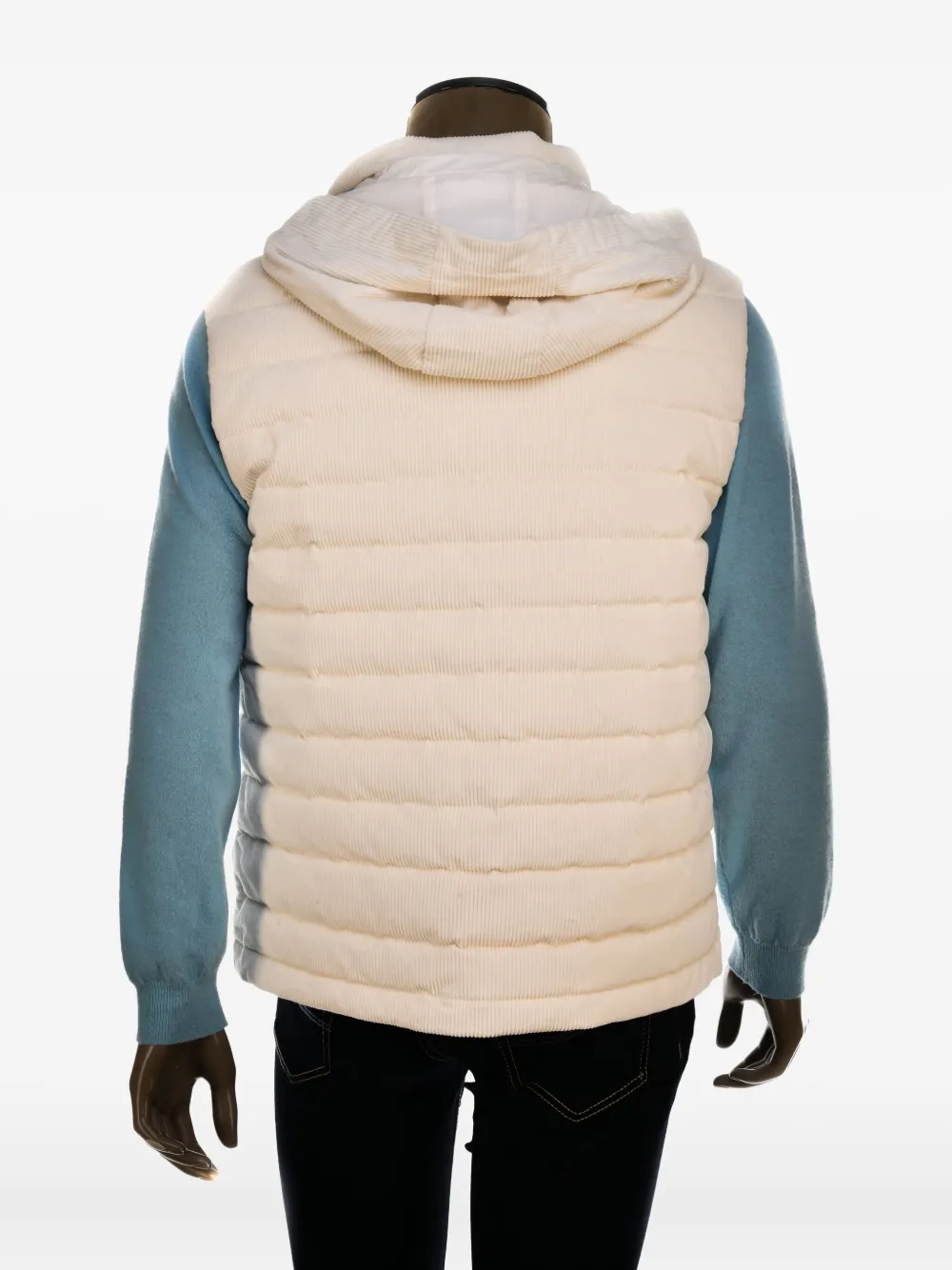 Kiton Ribfluwelen spencer met capuchon Beige