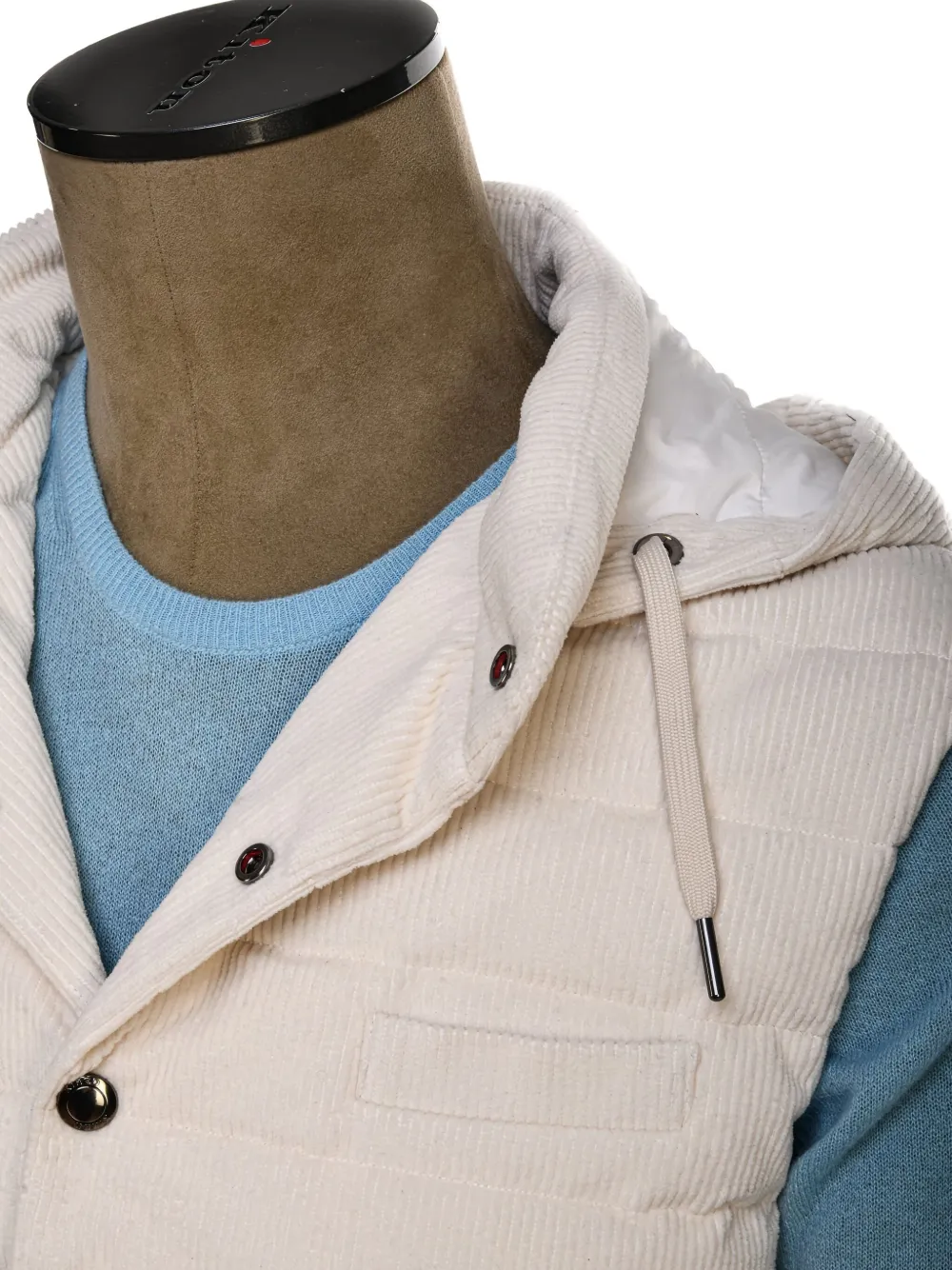 Kiton Ribfluwelen spencer met capuchon Beige