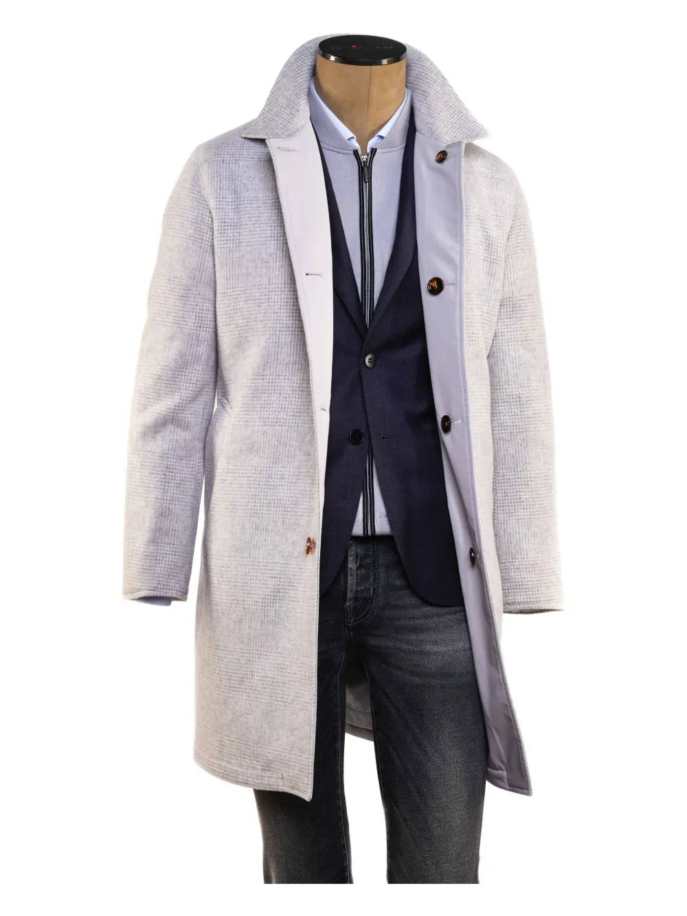 Kiton Omkeerbare jas van wol-kasjmierblend Grijs