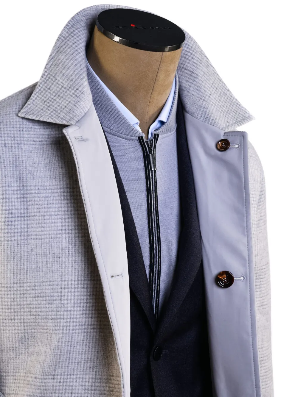 Kiton Omkeerbare jas van wol-kasjmierblend Grijs
