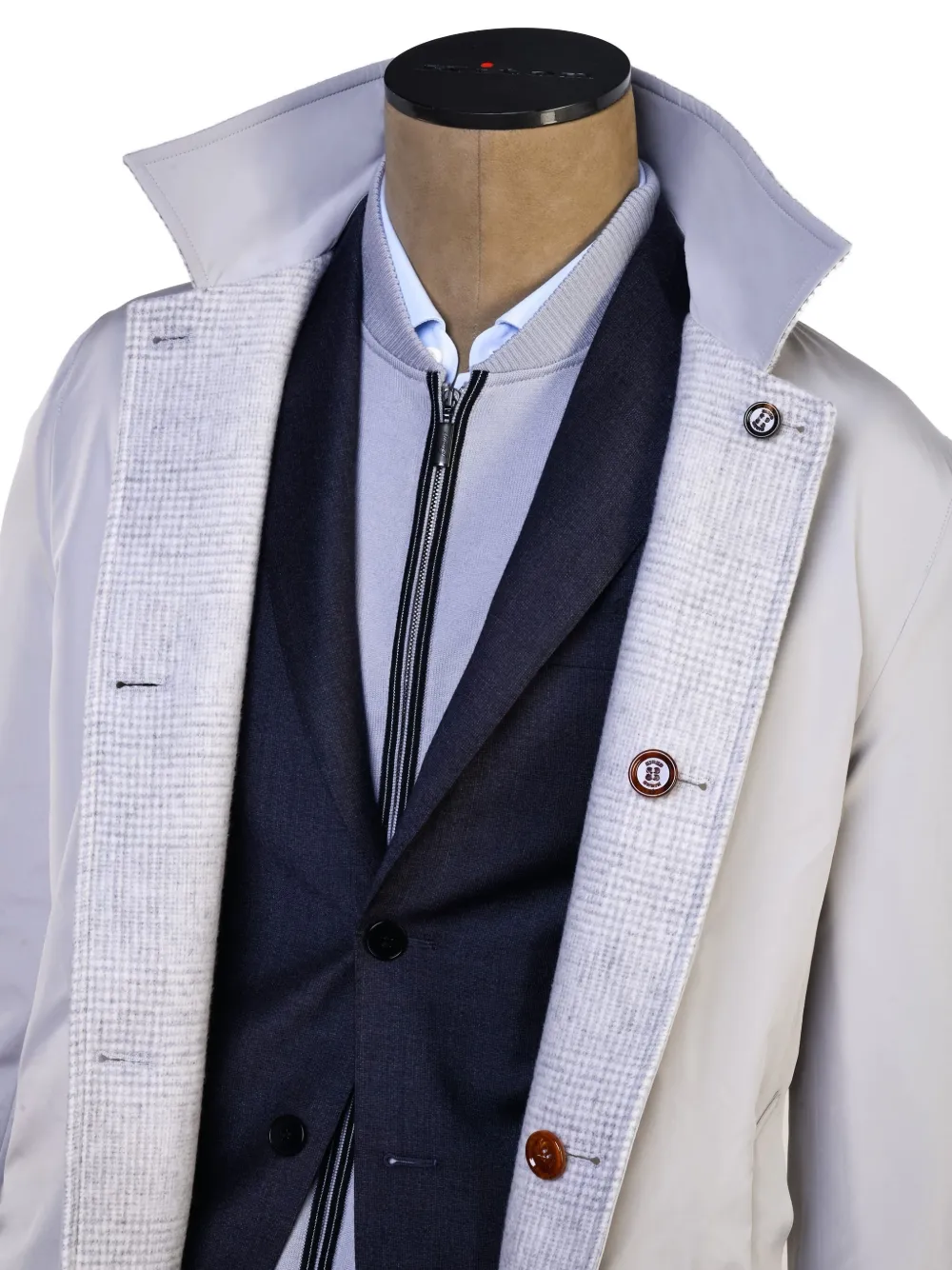 Kiton Omkeerbare jas van wol-kasjmierblend Grijs