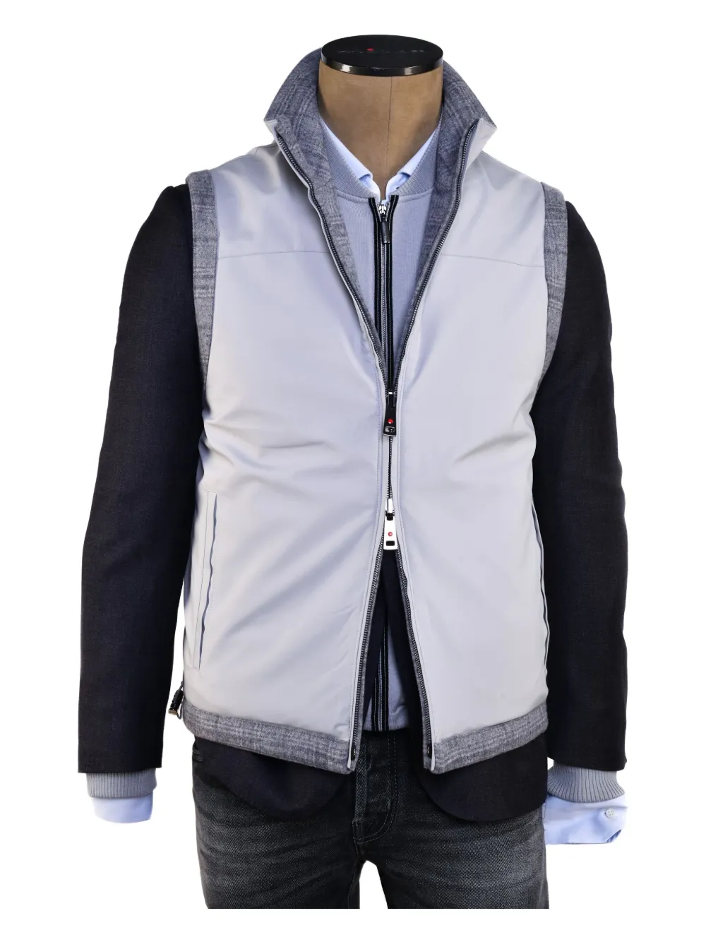 Kiton Gilet reversibile in lana e cashmere (2 pezzi) - Grigio
