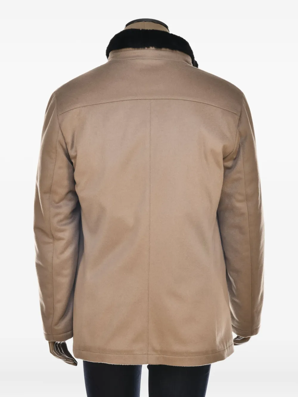 Kiton Kasjmier jas met enkele rij knopen Bruin