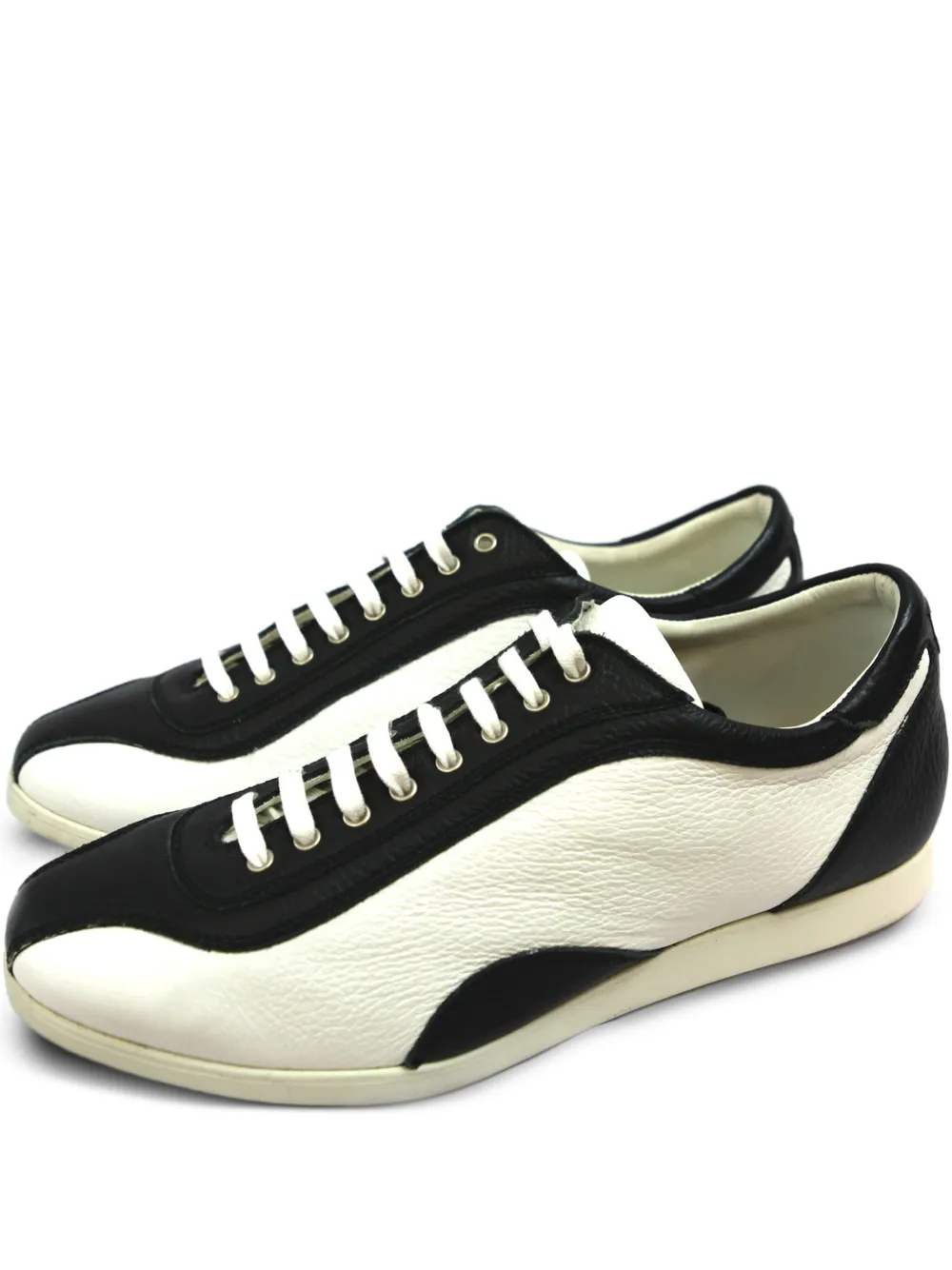 Kiton leather lace-up low-top sneakers (pack of two) White